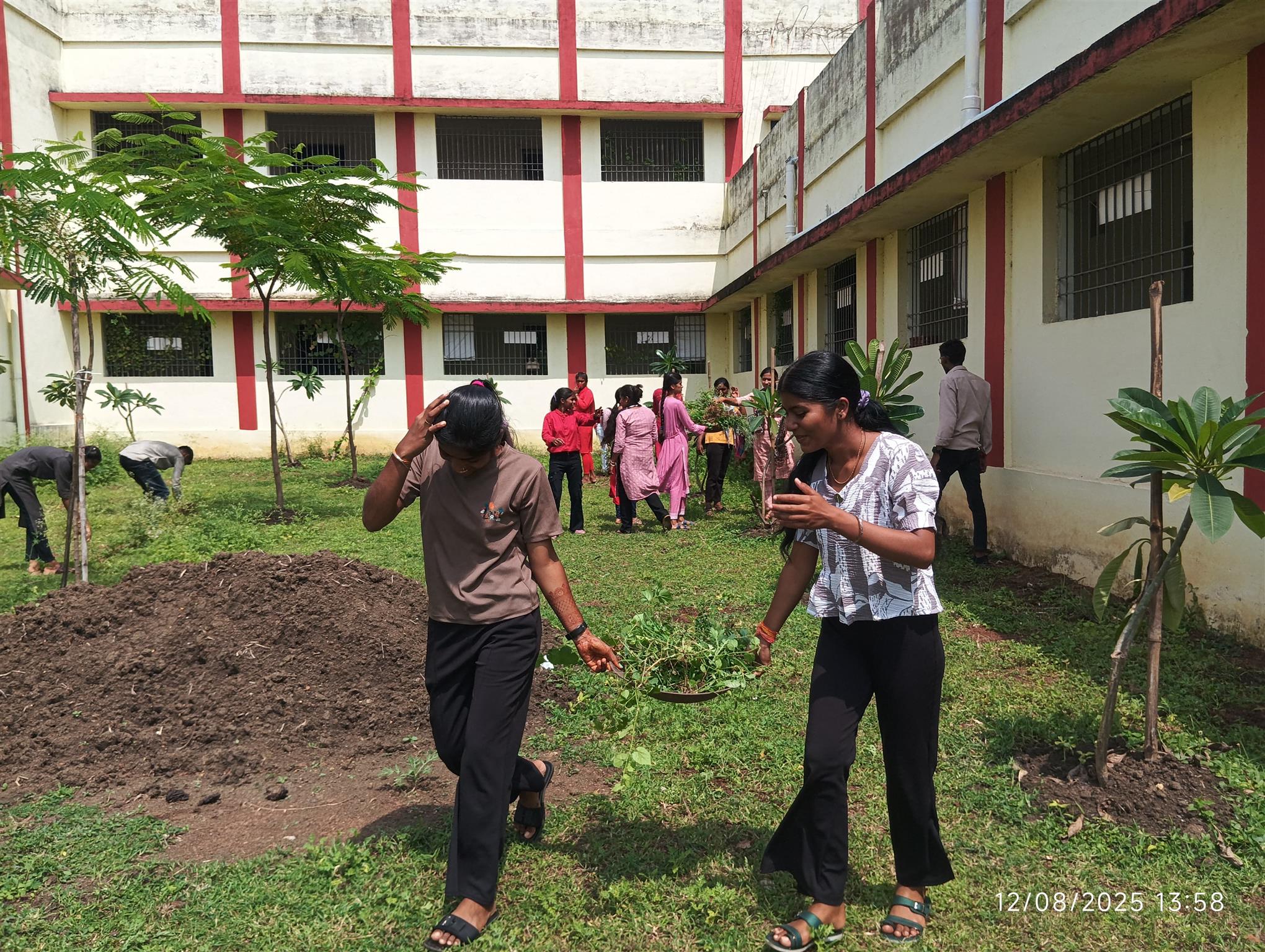 अंतरराष्ट्रीय युवा दिवस के अवसर पर शासकीय शिवनाथ साइन्स कॉलेज राजनांदगांव में स्वच्छता अभियान के तहत कॉलेज परिसर में उगे  घास पूस ,खरपतवार, व प्लास्टि